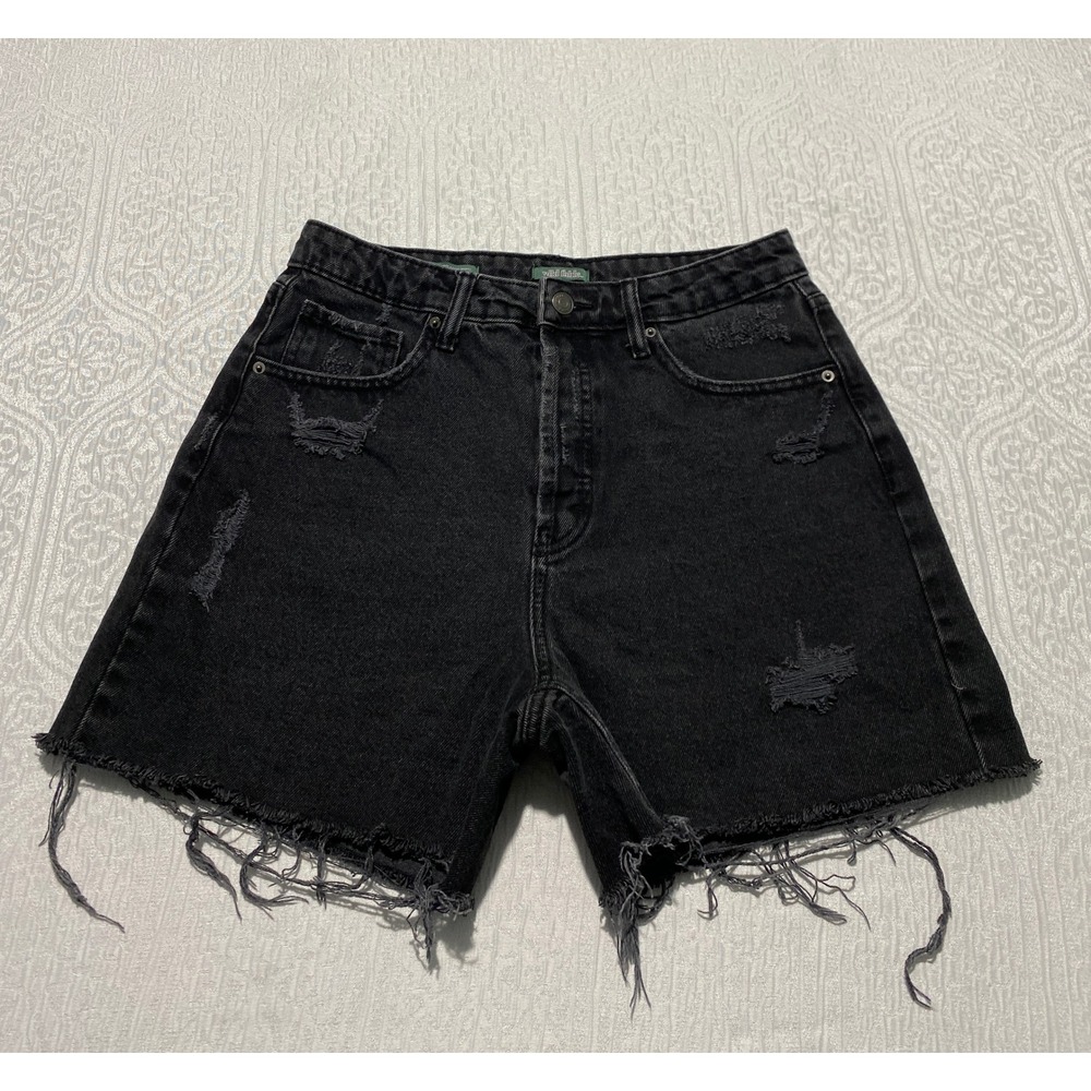 Wild Fable Black Distressed Super High Rise Cutoff Denim Shorts Womens Size 6